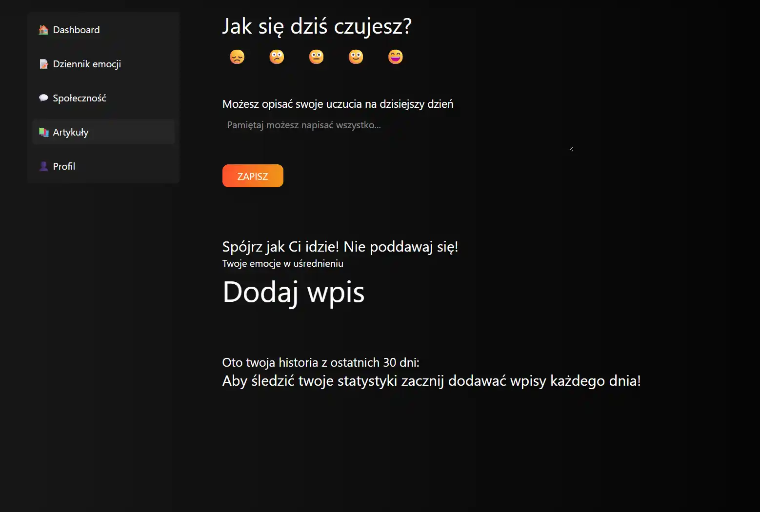 Widok aplikacji